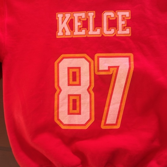 Kids “karma is the guy on the chiefs” Travis Kelce sweater - Picture 2 of 3